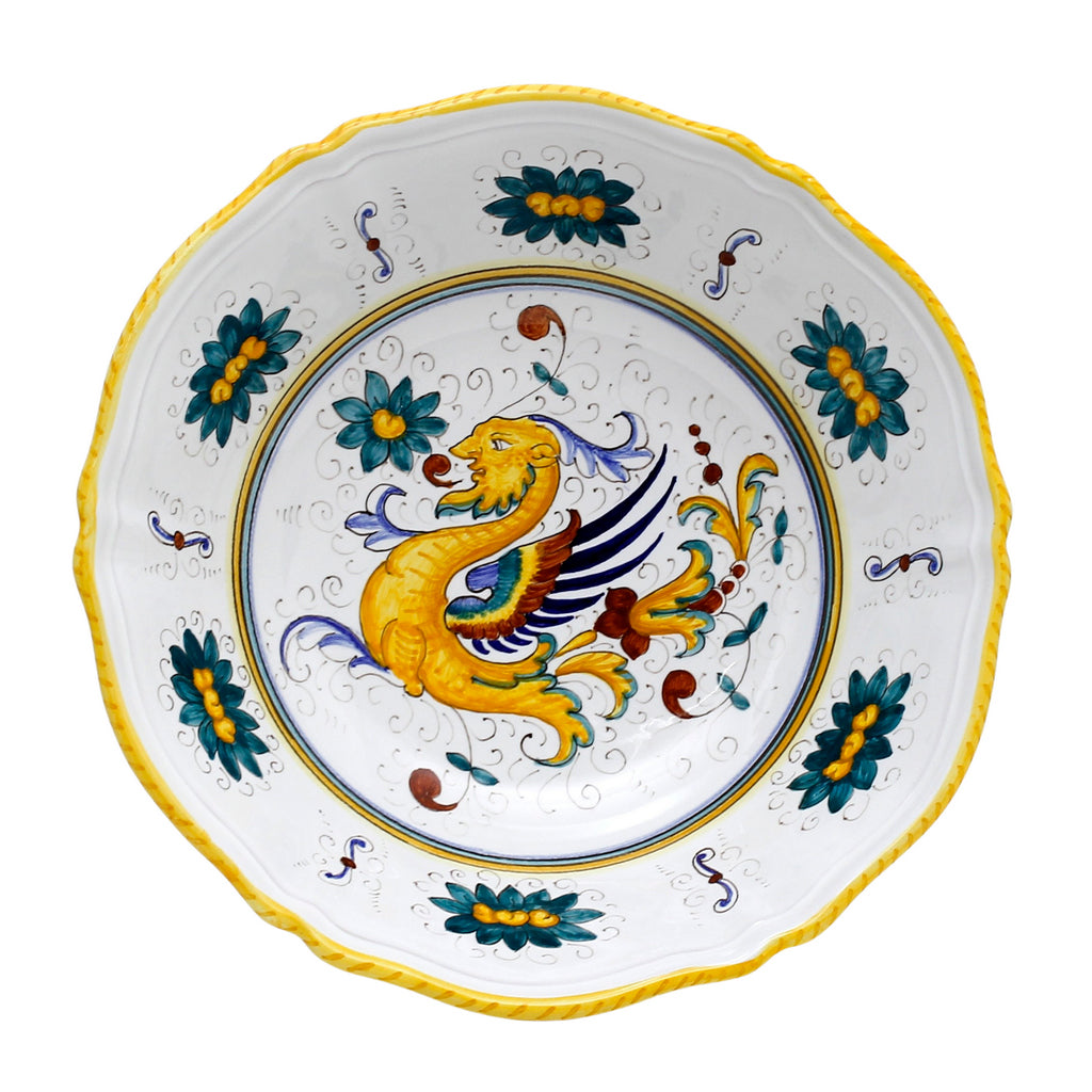 RAFFAELLESCO CLASSICO: Large Serving Salad Pasta bowl with fluted rim - Artistica.com