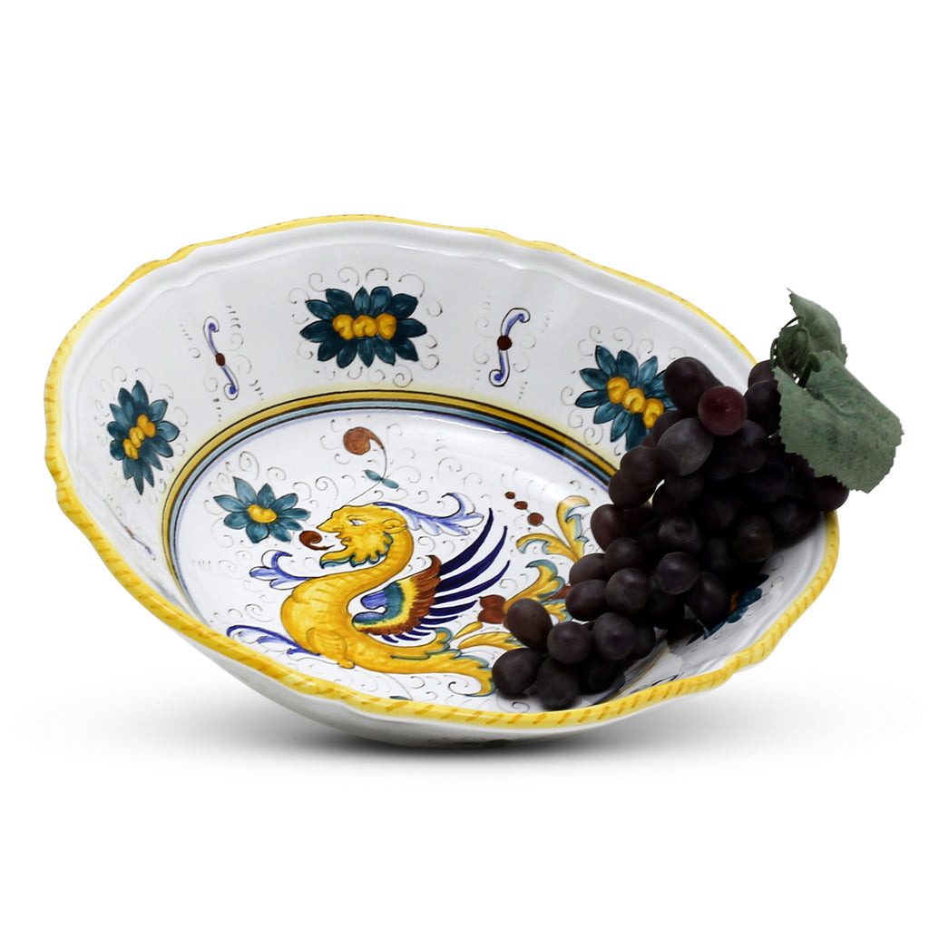 RAFFAELLESCO CLASSICO: Large Serving Salad Pasta bowl with fluted rim - Artistica.com