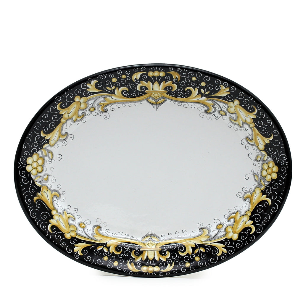DERUTA COLORI: Oval Platter - BLACK/GOLD - Artistica.com