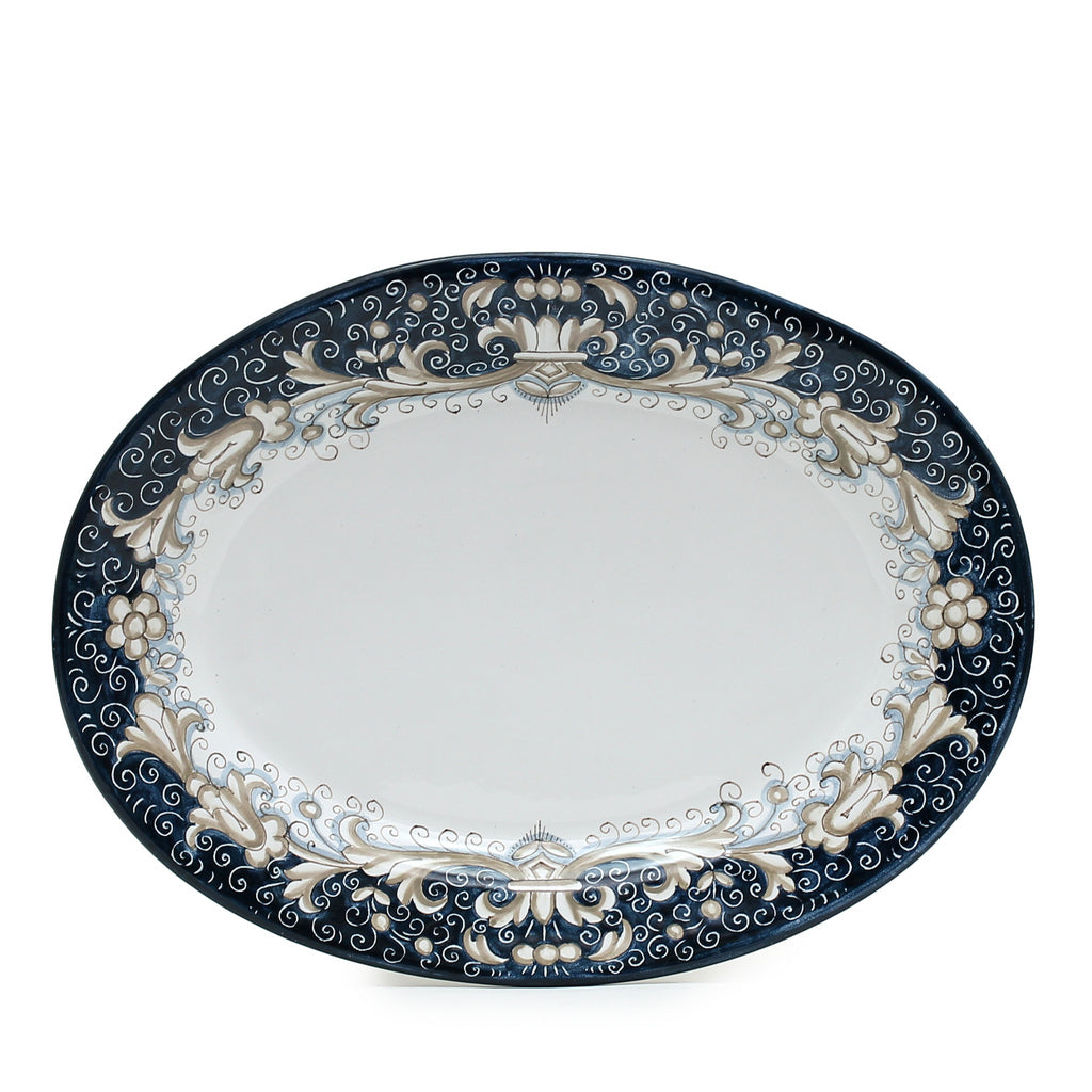 DERUTA COLORI: Oval Platter - BLUE ANTICO - Artistica.com