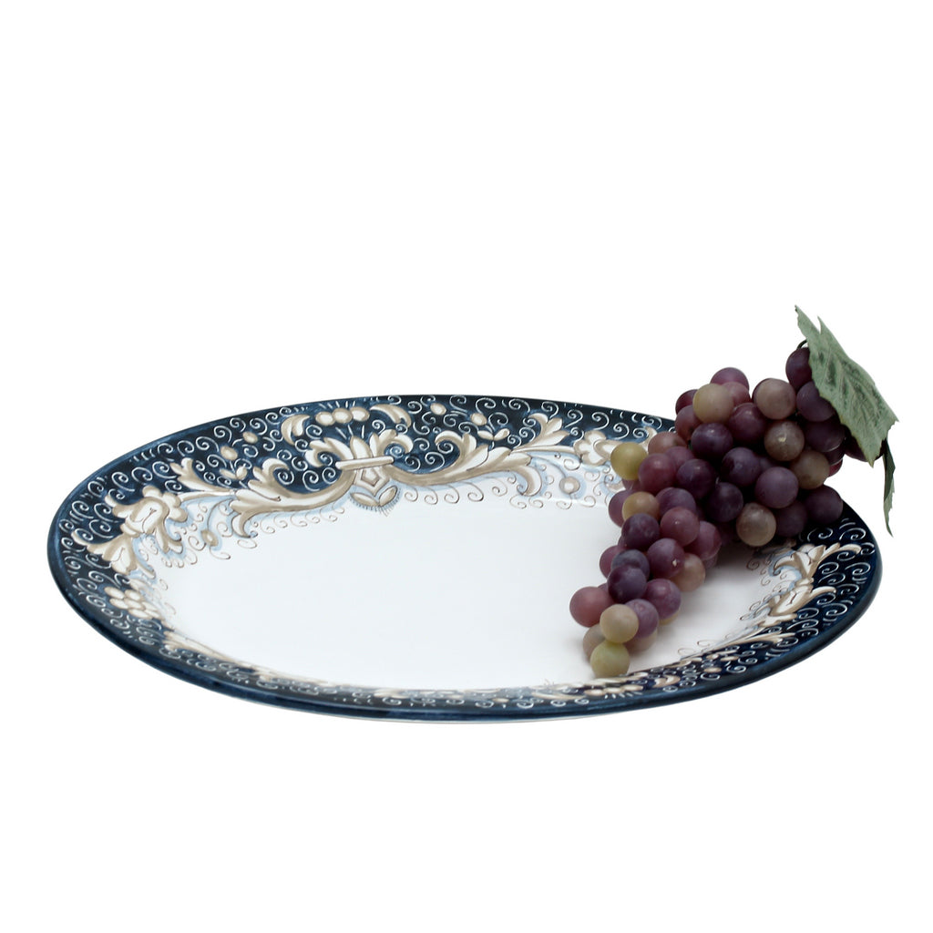DERUTA COLORI: Oval Platter - BLUE ANTICO - Artistica.com