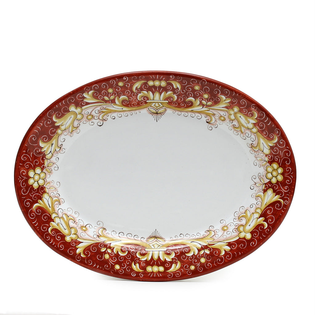 DERUTA COLORI: Oval Platter - CORAL RED - Artistica.com