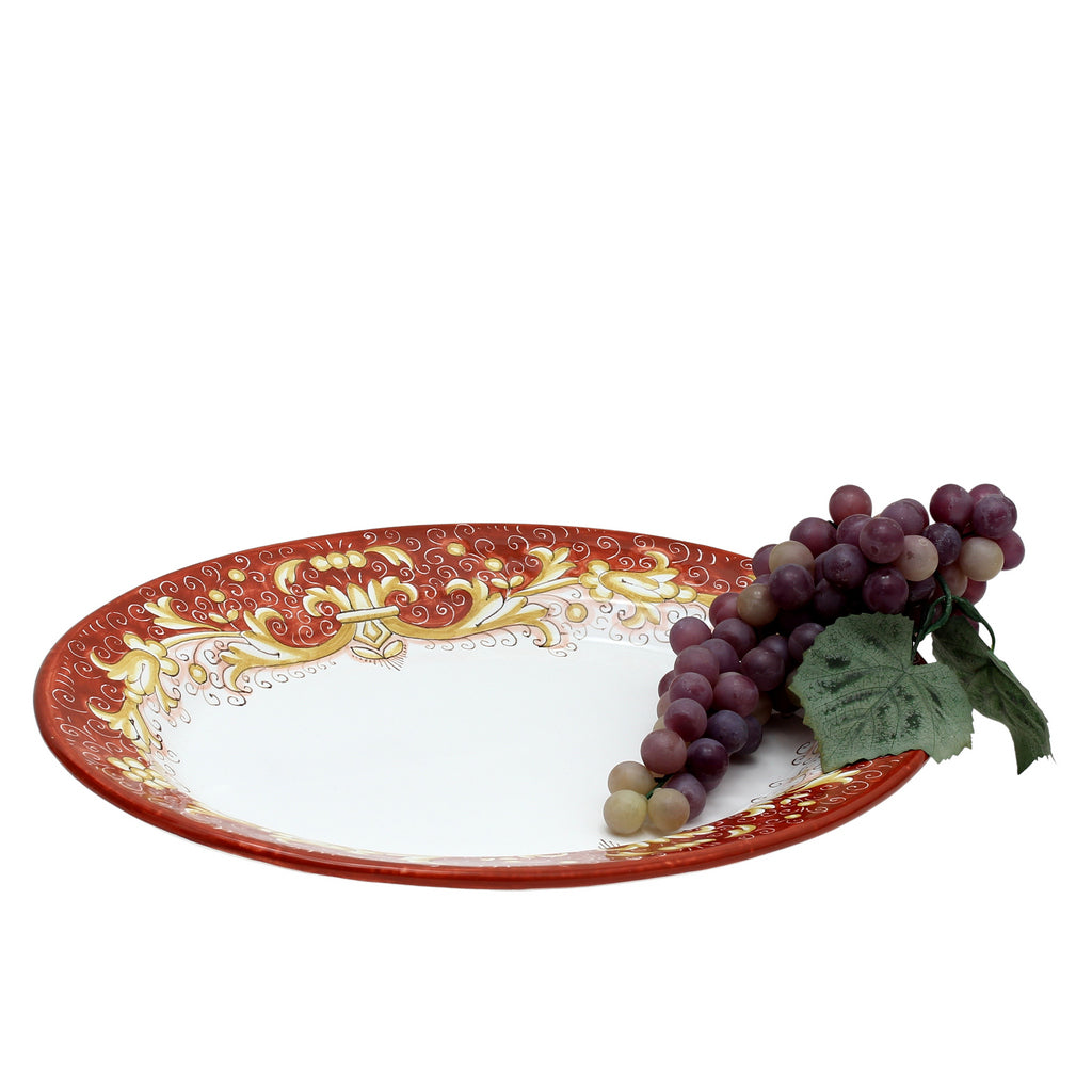 DERUTA COLORI: Oval Platter - CORAL RED - Artistica.com