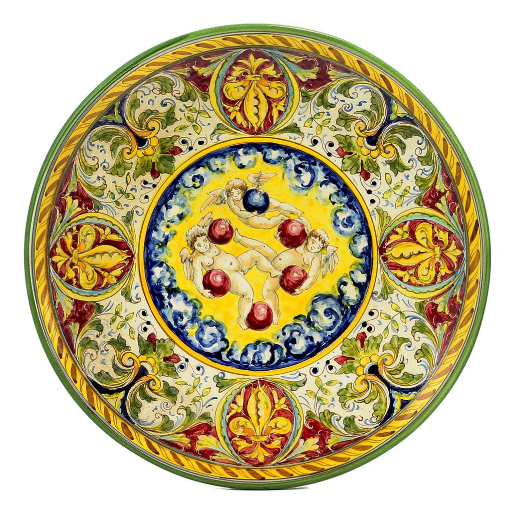 MAJOLICA MEDICI: Wall Plate with DeMedici Five Balls (16D) - Artistica.com