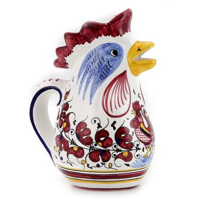 ORVIETO RED ROOSTER: Rooster of Fortune Pitcher (1 Liter 34 Oz 1 Qt) - Artistica.com