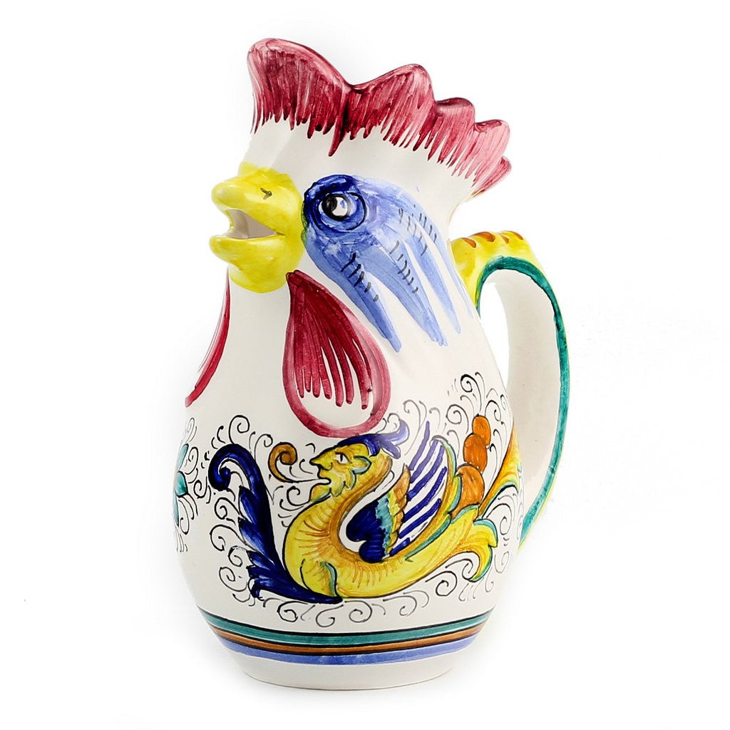 RAFFAELLESCO: Rooster of Fortune pitcher (1 Liter 34 Oz 1 Qt) - Artistica.com