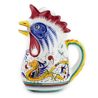 RAFFAELLESCO: Rooster of Fortune pitcher (1 Liter 34 Oz 1 Qt) - Artistica.com