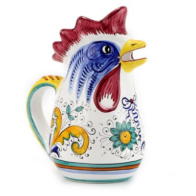 RAFFAELLESCO: Rooster of Fortune pitcher (1 Liter 34 Oz 1 Qt) - Artistica.com