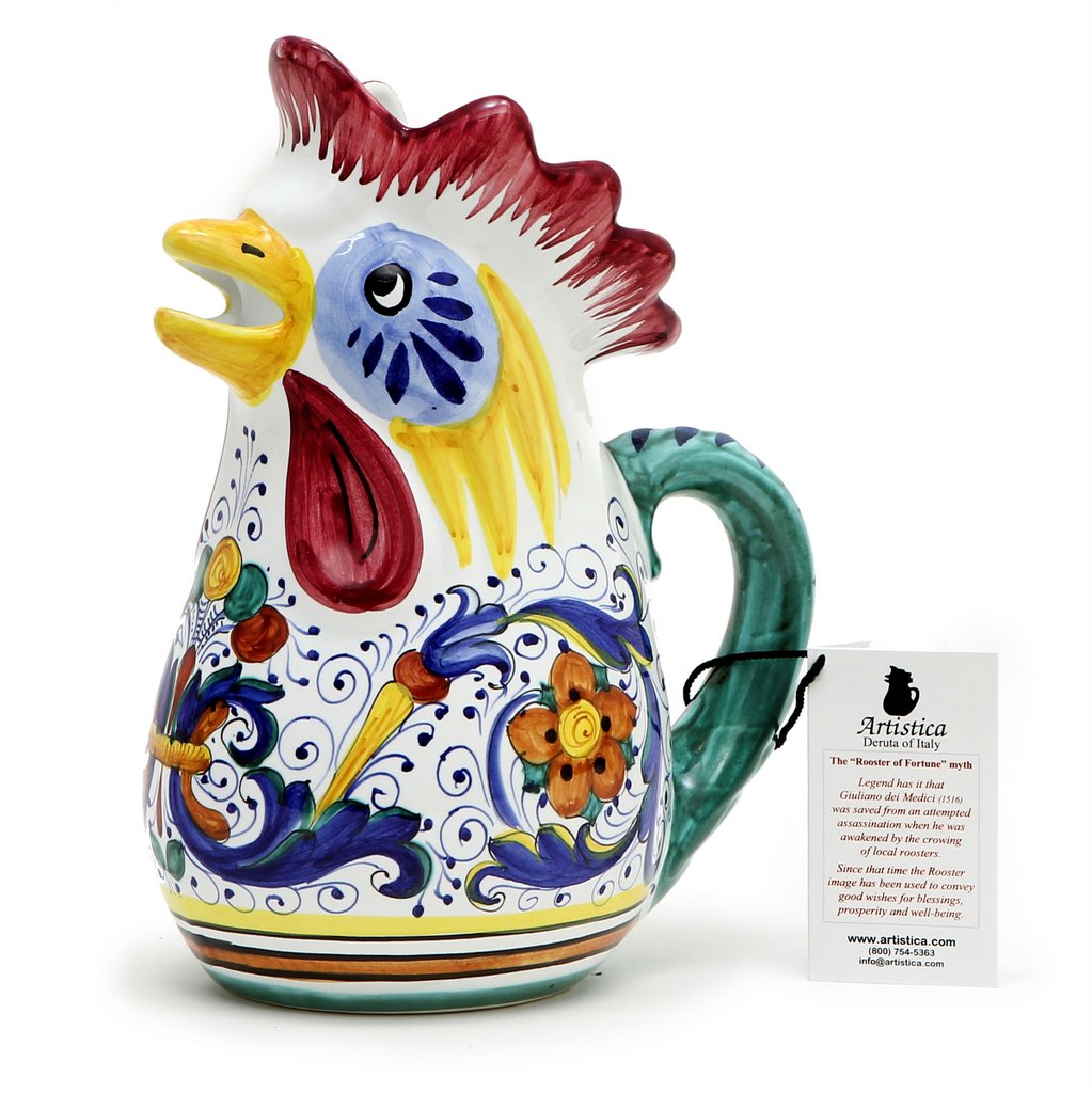 RICCO DERUTA: Rooster of Fortune multi use pitcher - Artistica.com