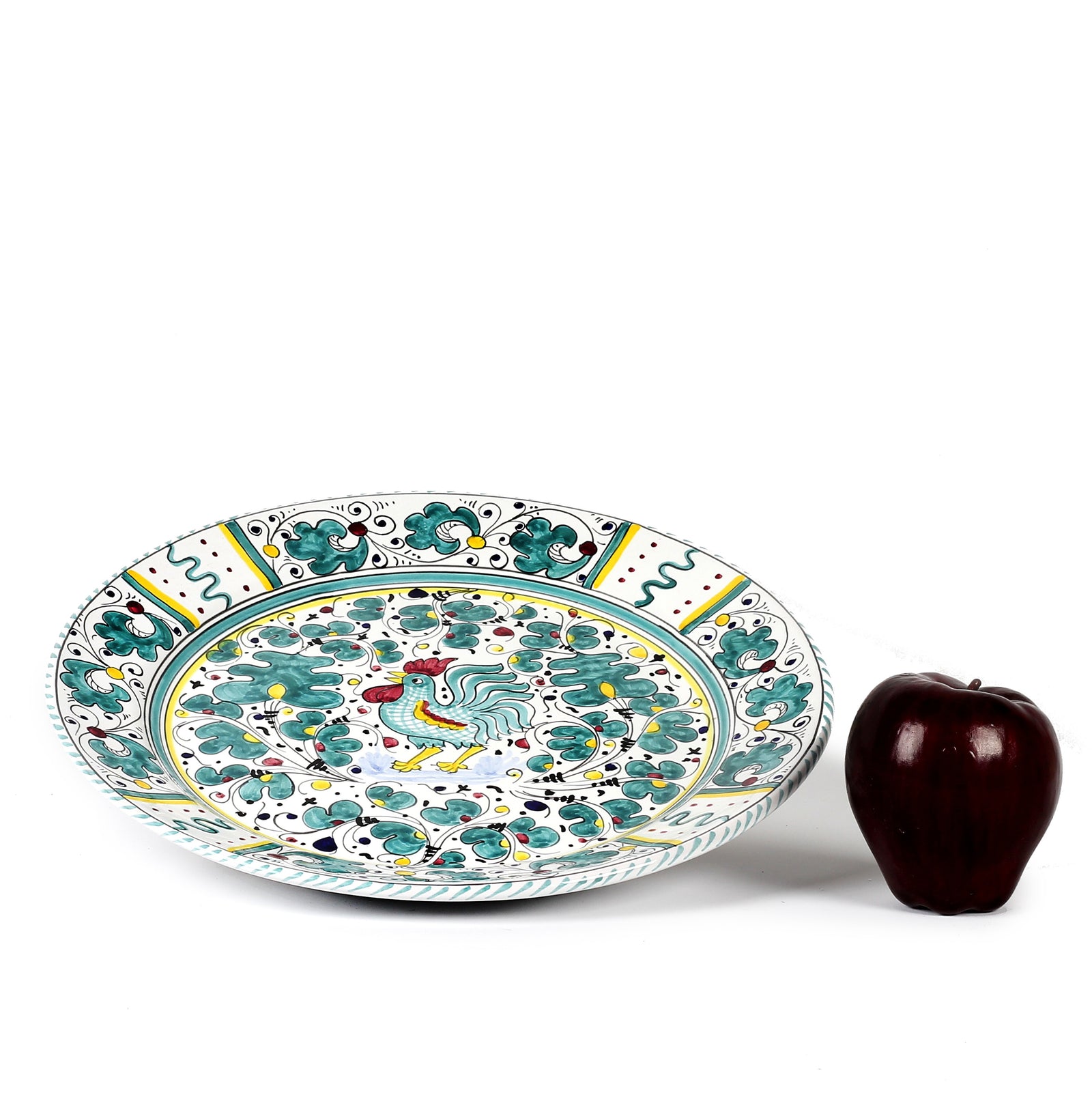 ORVIETO GREEN ROOSTER: Charger Buffet Platter [R] - Artistica.com