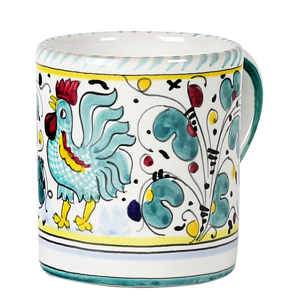 ORVIETO GREEN ROOSTER: Mug (10 OZ) - Artistica.com