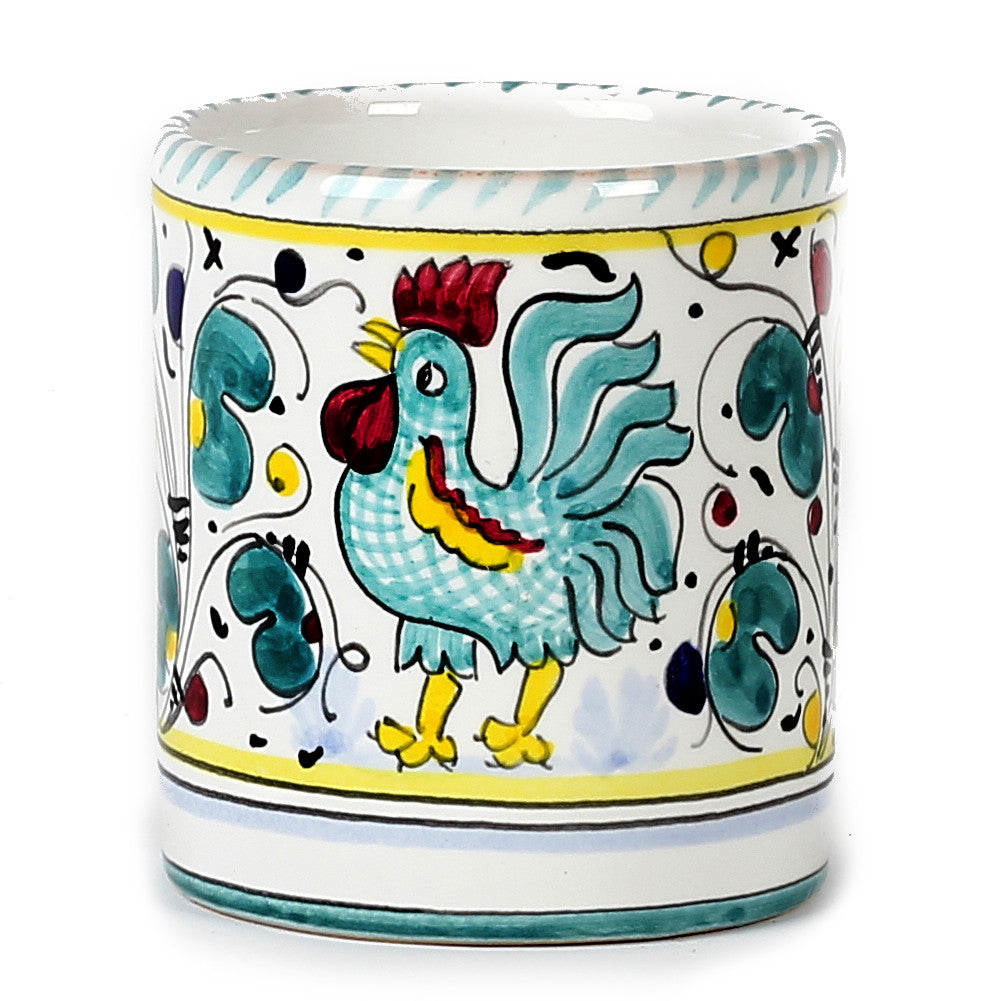 ORVIETO GREEN ROOSTER: Mug (10 OZ) - Artistica.com