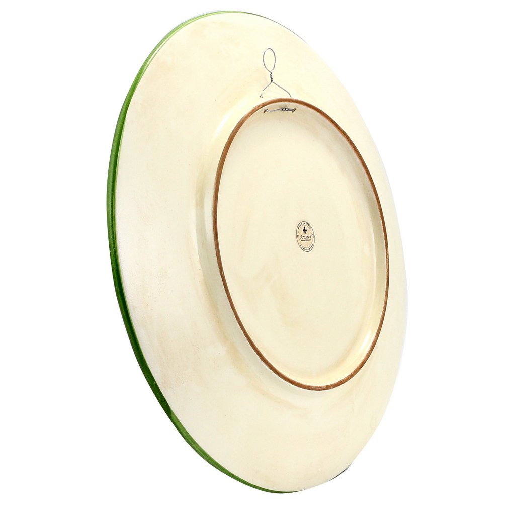 MAJOLICA MEDICI: Wall Plate with DeMedici Five Balls Crest (24D) - Artistica.com