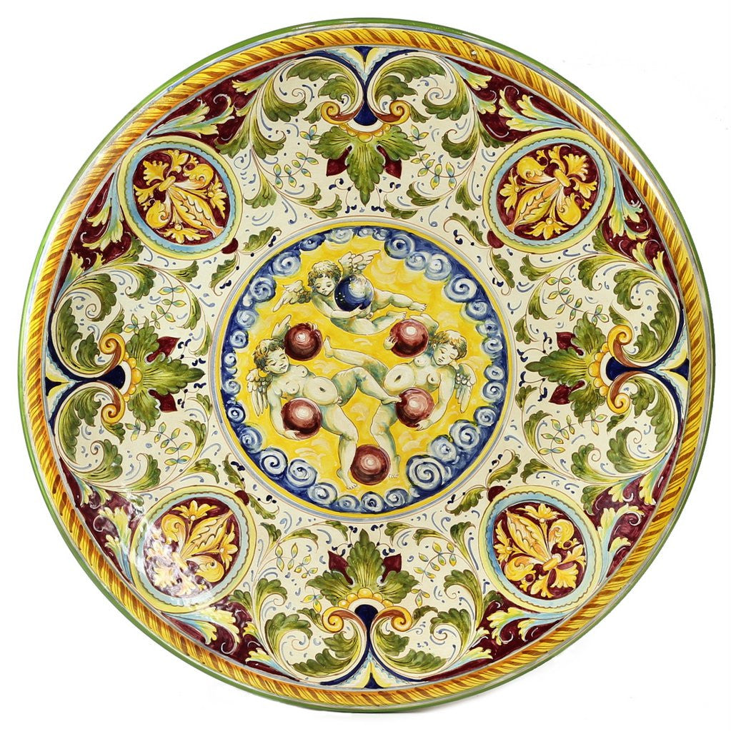 MAJOLICA MEDICI: Wall Plate with DeMedici Five Balls (28D) - Artistica.com