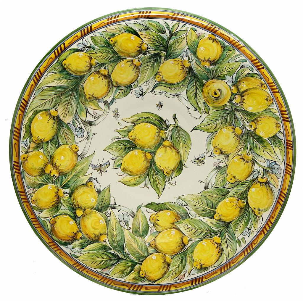 MAJOLICA LIMONI MONTELUPO: Extra Large wall plate centerpiece (32D) - Artistica.com