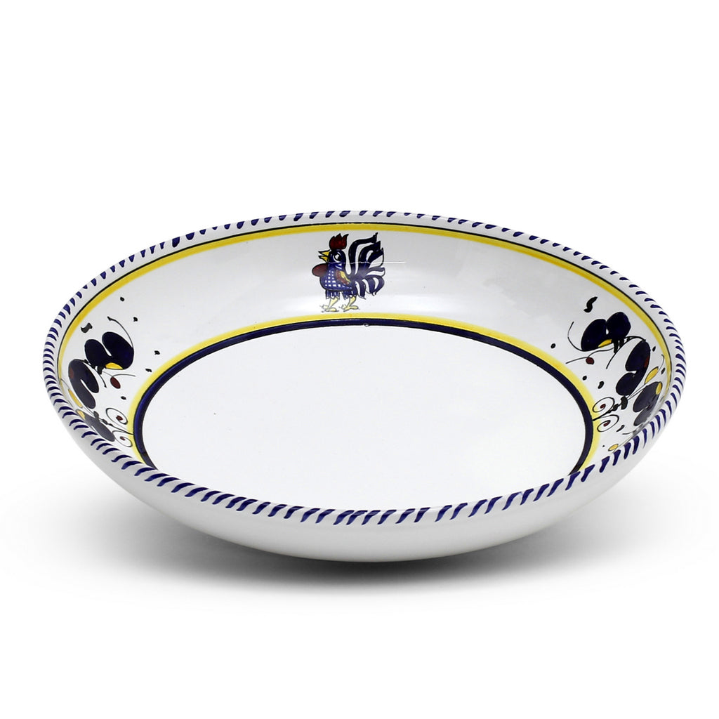 ORVIETO BLUE ROOSTER: Risotto/Pasta/Cioppino round shallow coupe bowl - Artistica.com