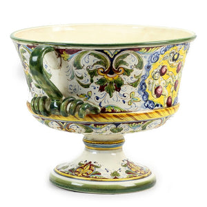 MAJOLICA MEDICI: Large Footed Round Bowl with two handles - Artistica.com