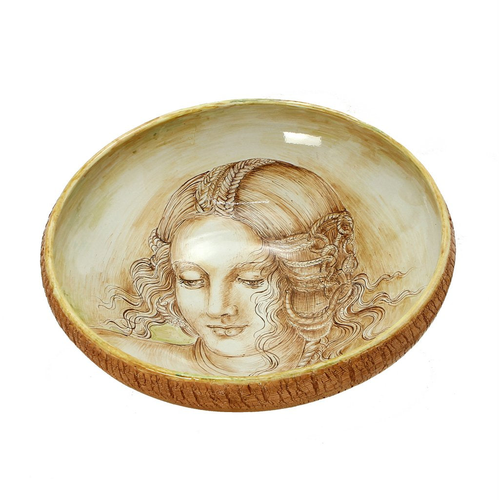 LEONARDO: One of a Kind Large Centerpiece with Noblewoman by Francesca Niccacci - Artistica.com