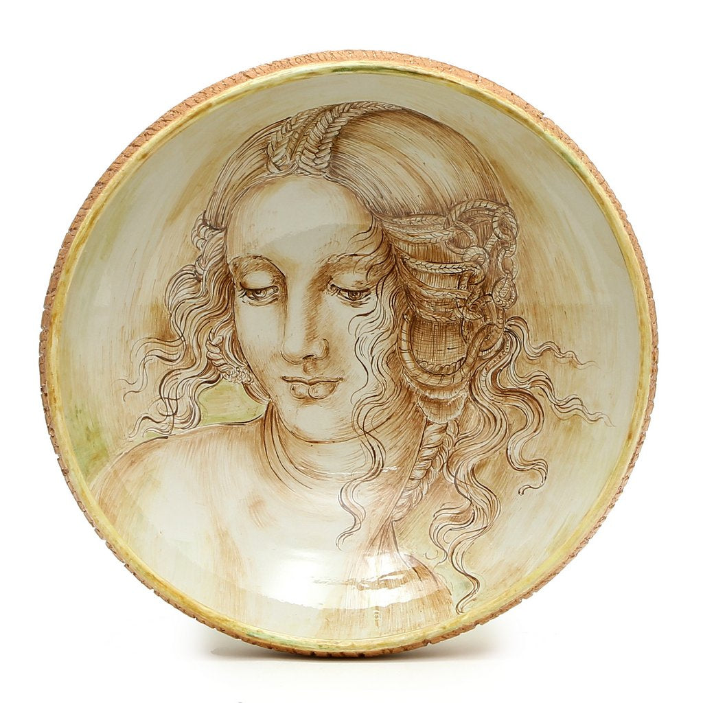 LEONARDO: One of a Kind Large Centerpiece with Noblewoman by Francesca Niccacci - Artistica.com