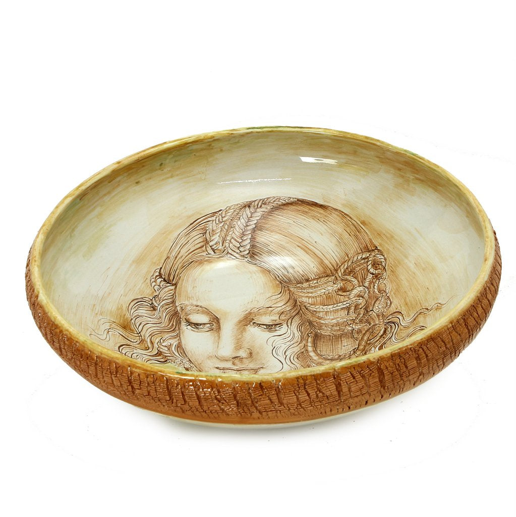 LEONARDO: One of a Kind Large Centerpiece with Noblewoman by Francesca Niccacci - Artistica.com