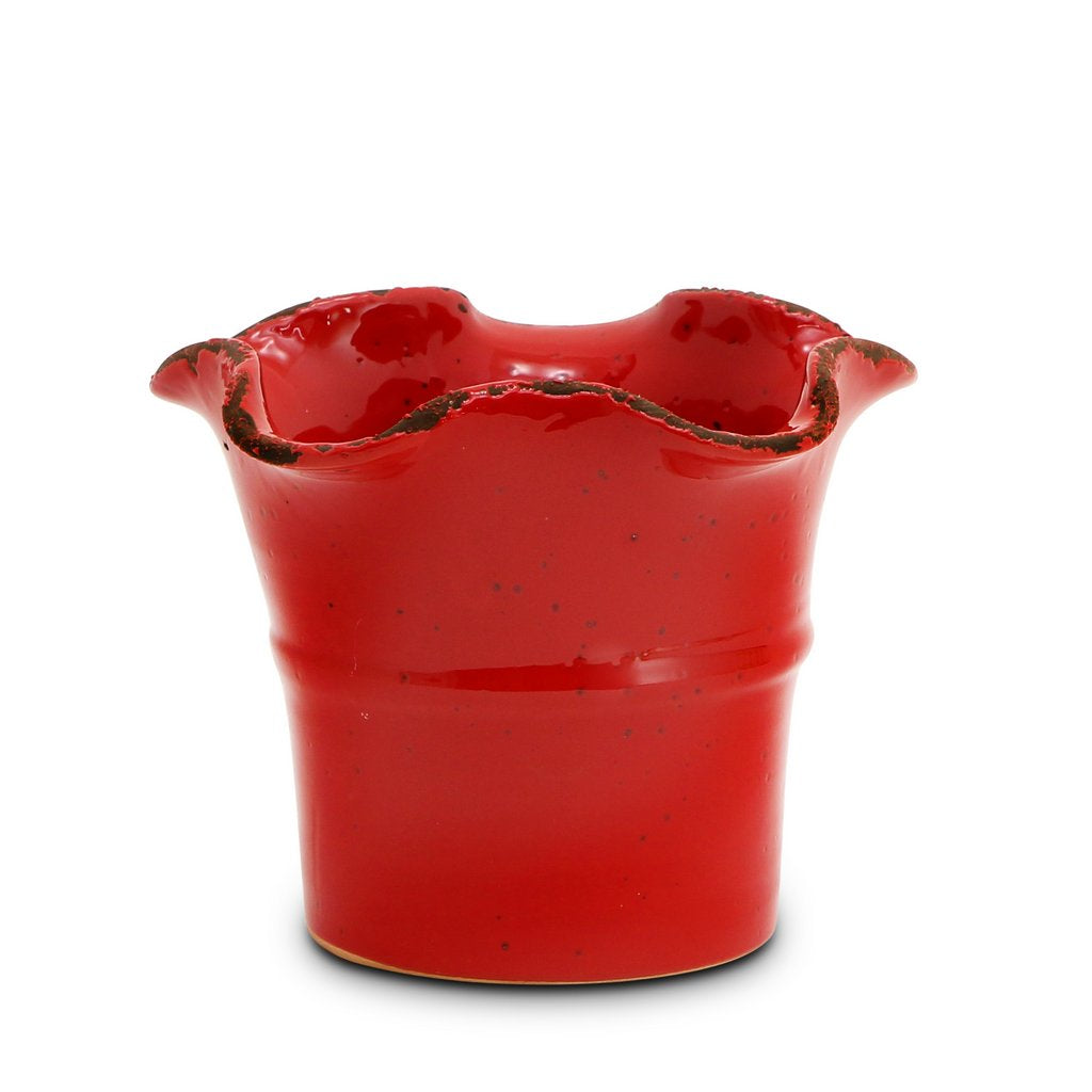 SCAVO Giardini Garden: Medium Planter Vase with fluted rim RED - Artistica.com