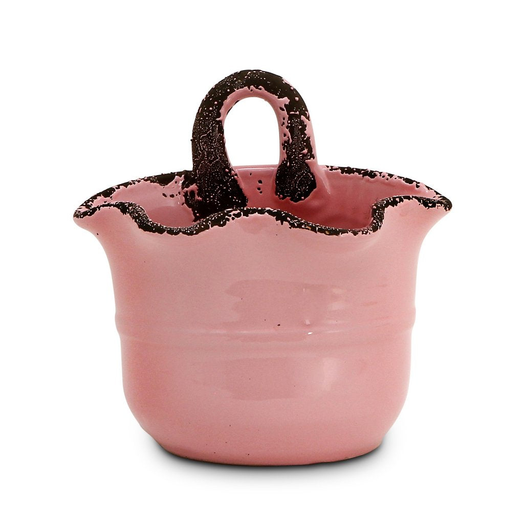 SCAVO GIARDINI-GARDEN: Wall Planter Vase with fluted rim  PALE ROSE&#39; PINK - Artistica.com