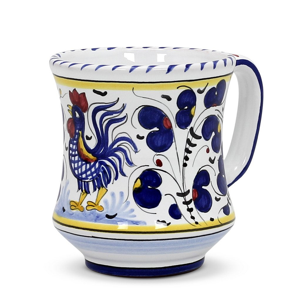 ORVIETO BLUE ROOSTER: Concave Deluxe Mug (12 Oz.) - Artistica.com