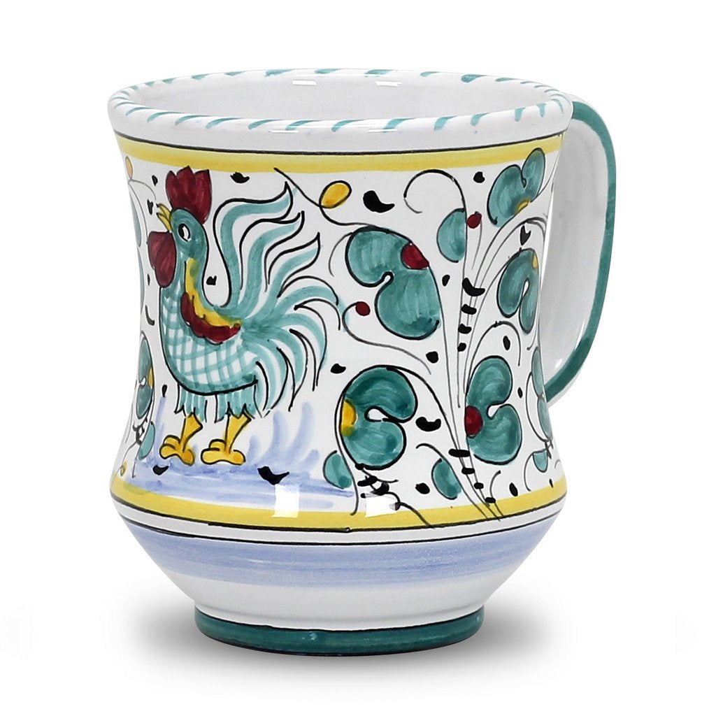 ORVIETO GREEN ROOSTER: Concave Deluxe Mug (12 Oz.) - Artistica.com