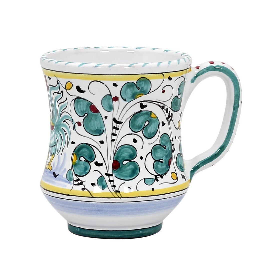 ORVIETO GREEN ROOSTER: Concave Deluxe Mug (12 Oz.) - Artistica.com