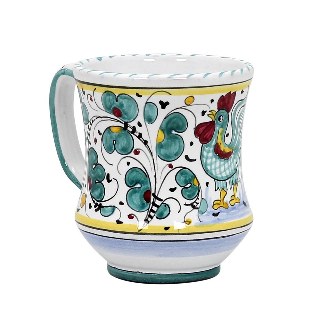 ORVIETO GREEN ROOSTER: Concave Deluxe Mug (12 Oz.) - Artistica.com