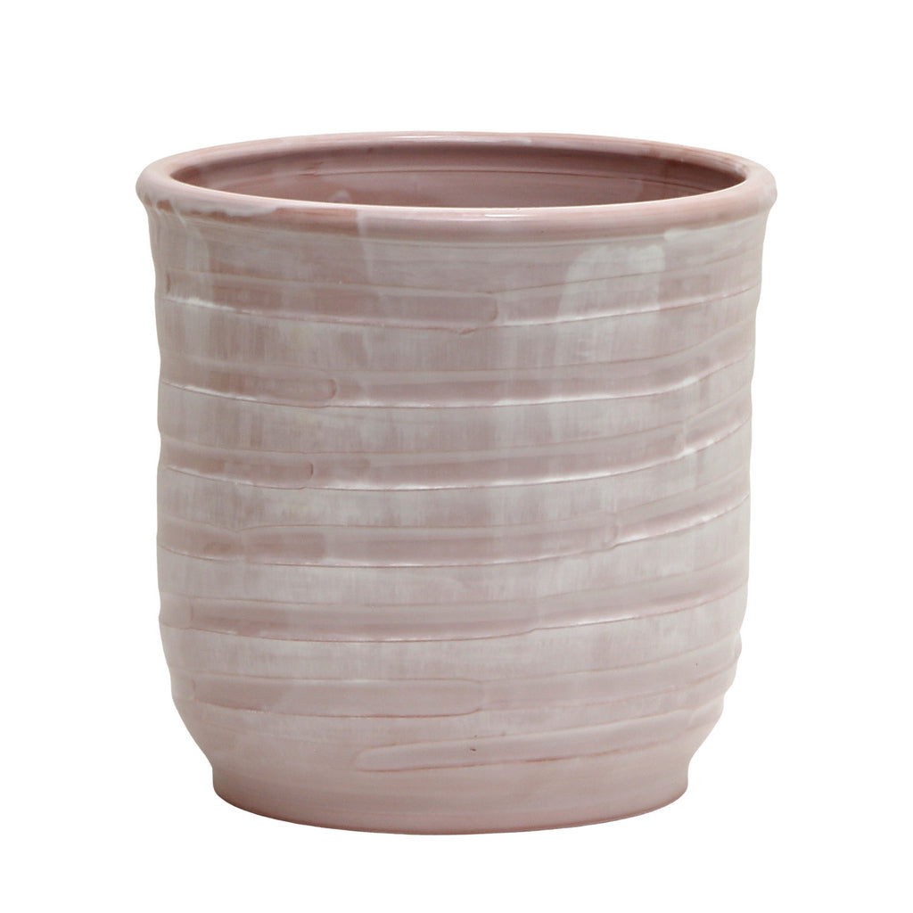 SCAVO Giardini Garden: Modern-Rustic 'Rigato' Cachepot/Planter Translucent ROSE' - Artistica.com