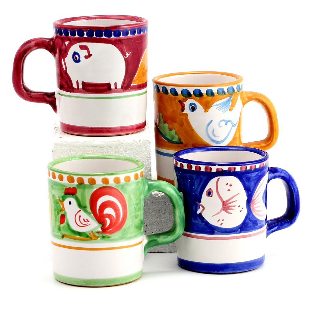 VIETRI: CAMPAGNA 4 Mugs Set as shown (1010/POR.GNA.PES.UCC) - Artistica.com