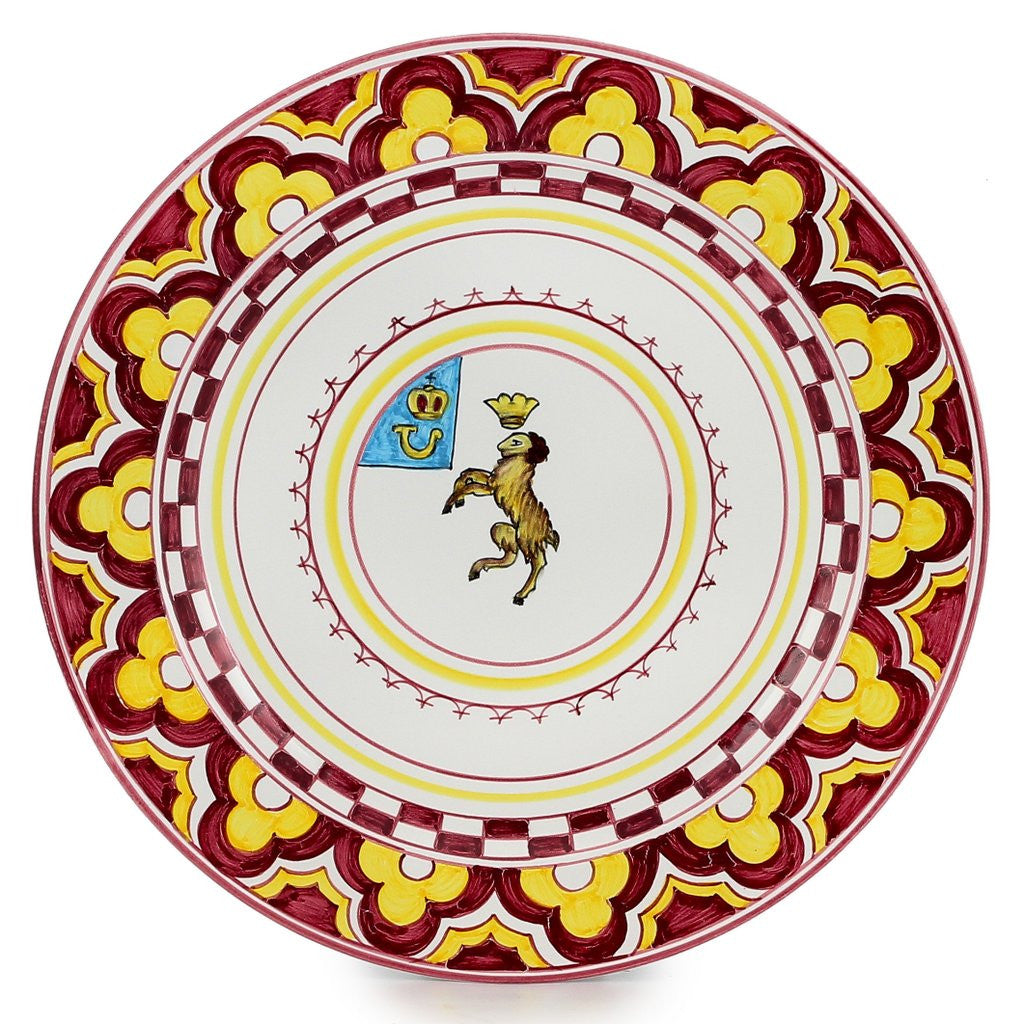 PALIO DI SIENA: VALDIMONTONE (Valley of the Ram) Charger (also hung as a wall plate) - Artistica.com