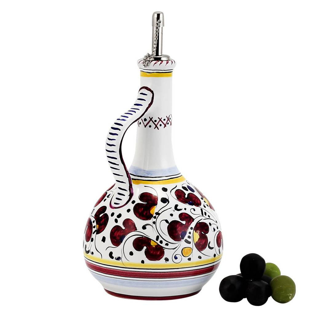 ORVIETO RED ROOSTER: Olive Oil Bottle Dispenser Deluxe - Artistica.com