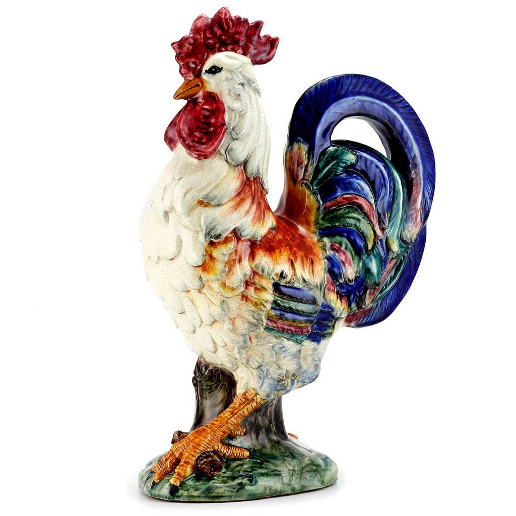 ROOSTER OF FORTUNE: ALBERTO large ceramic Rooster of Fortune - Artistica.com
