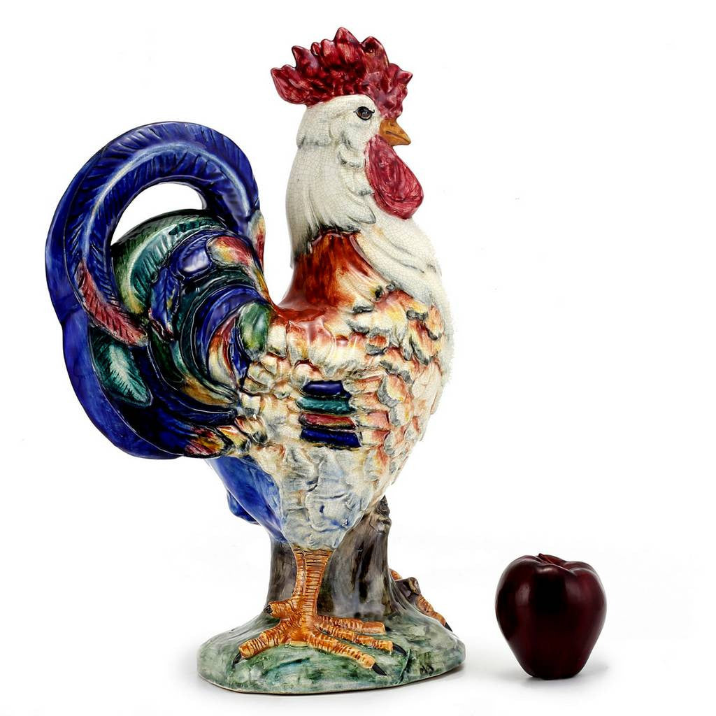 ROOSTER OF FORTUNE: ALBERTO large ceramic Rooster of Fortune - Artistica.com