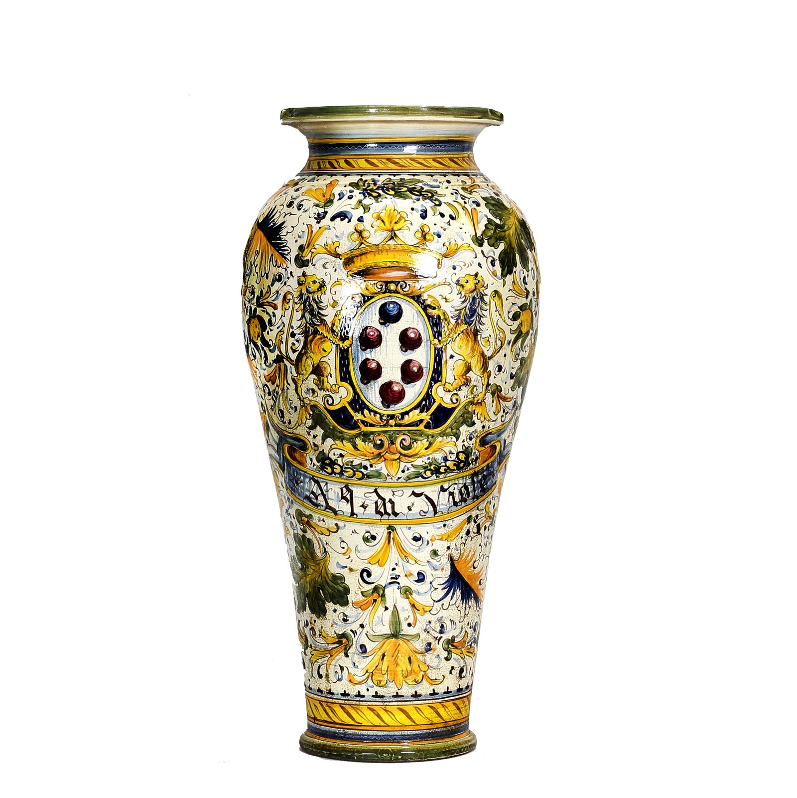 MAJOLICA CAFFAGIOLO: Extra Large Tall Urn masterpiece - Artistica.com