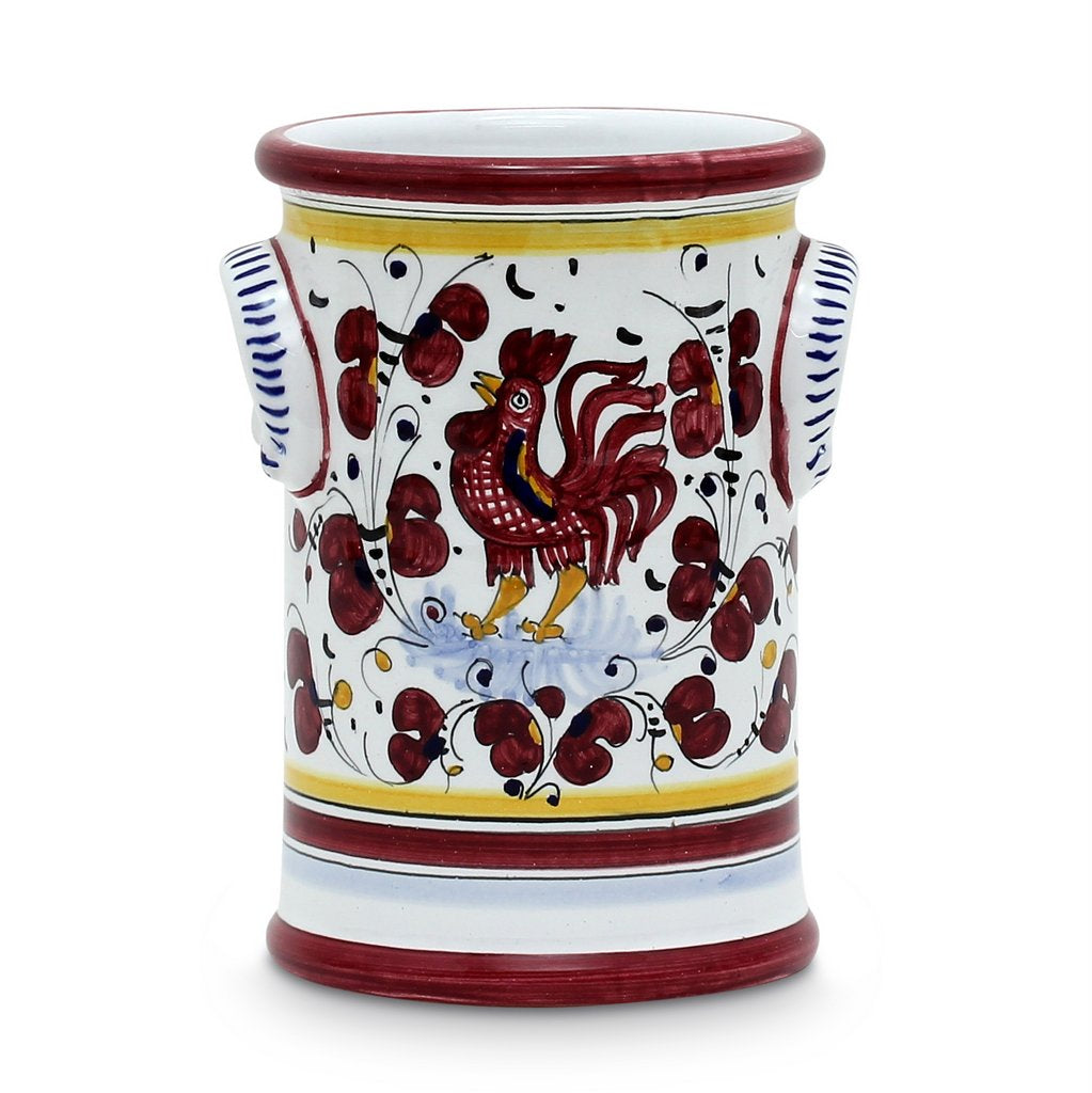 ORVIETO RED ROOSTER: Utensil Holder - Artistica.com