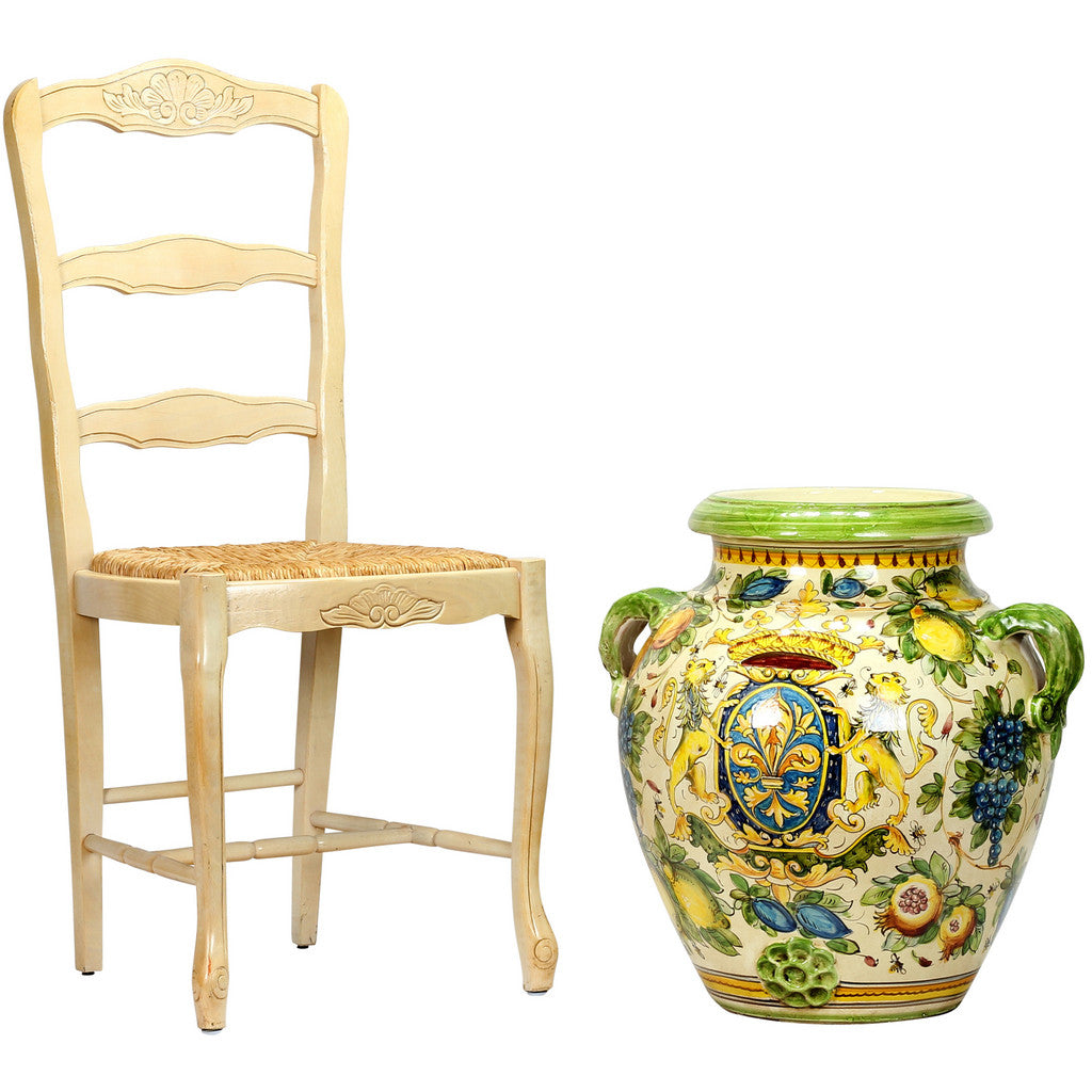 MAJOLICA TOSCANA: Orcio Urn ~ Montelupo Bees/Crest/Lion Design - Artistica.com