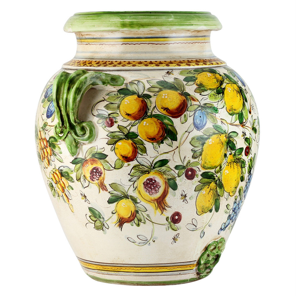 MAJOLICA TOSCANA: Orcio Urn ~ Frutta fondo Miele Design - Artistica.com