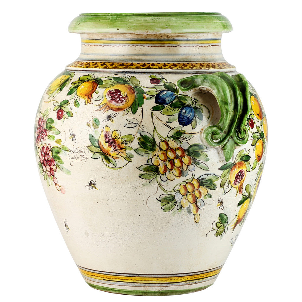 MAJOLICA TOSCANA: Orcio Urn ~ Frutta fondo Miele Design - Artistica.com
