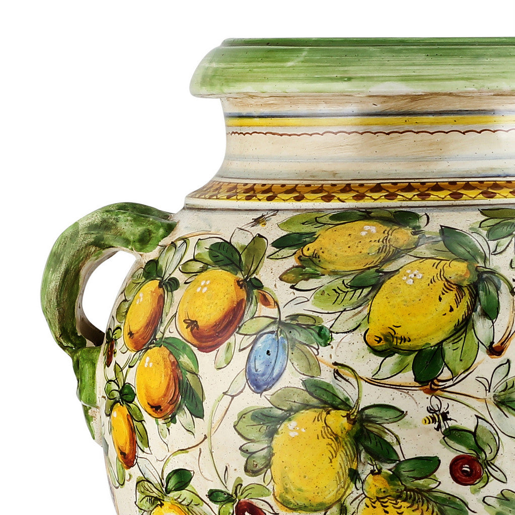 MAJOLICA TOSCANA: Orcio Urn ~ Frutta fondo Miele Design - Artistica.com