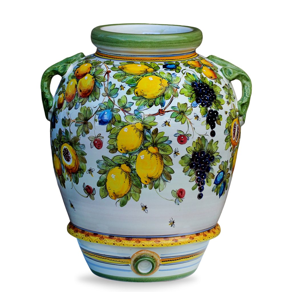 MAJOLICA TOSCANA: Orcio Urn ~ Frutta fondo Miele Design LARGE - Artistica.com