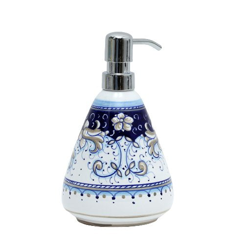 DERUTA VARIO BLUE: Liquid Soap/Lotion Dispenser with Chrome Pump (Medium 18 OZ) - Artistica.com