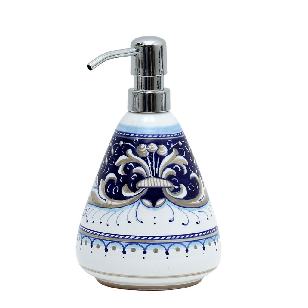 DERUTA VARIO BLUE: Liquid Soap/Lotion Dispenser with Chrome Pump (Medium 18 OZ) - Artistica.com