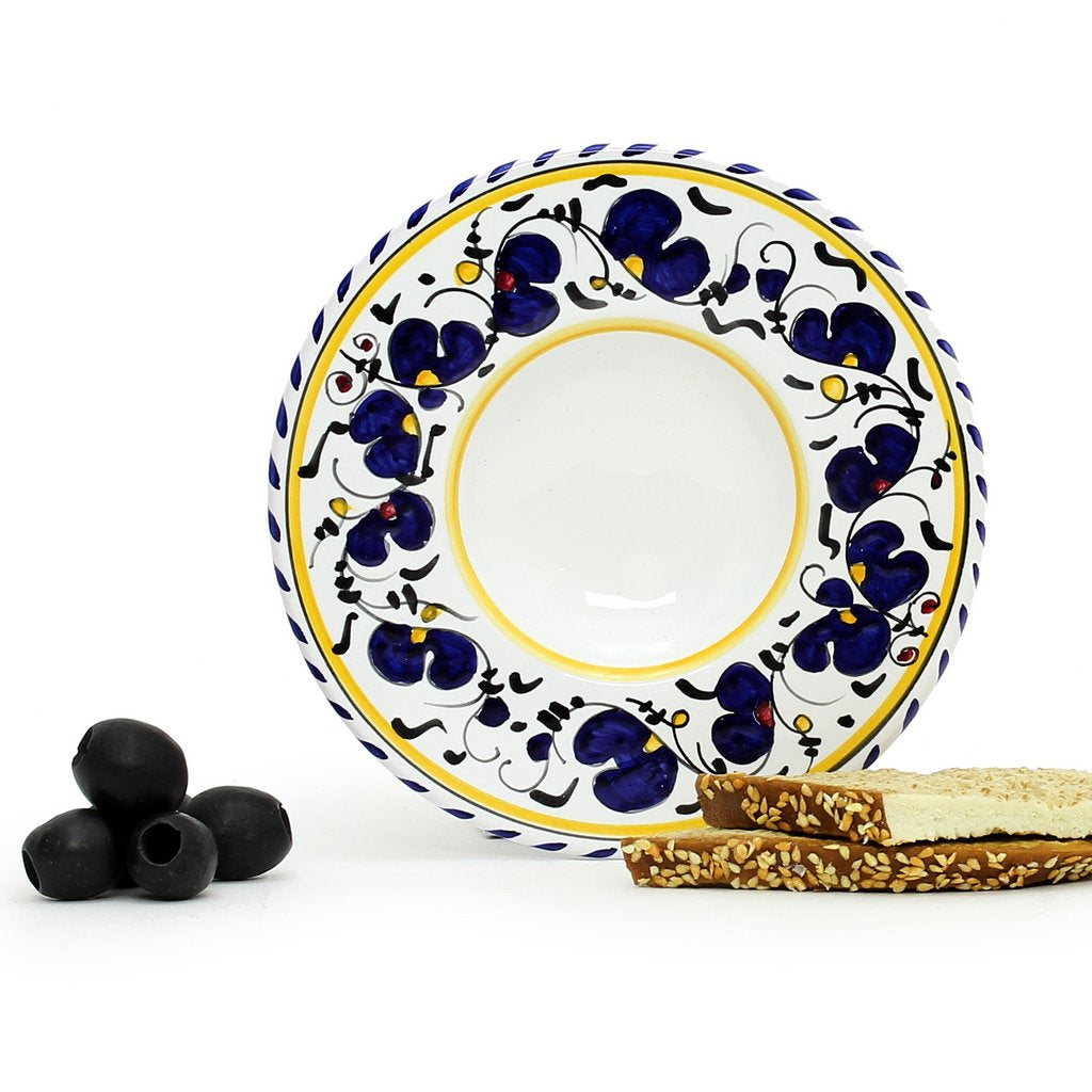 ORVIETO BLUE ROOSTER: Olive Oil Dipping Bowl - Artistica.com