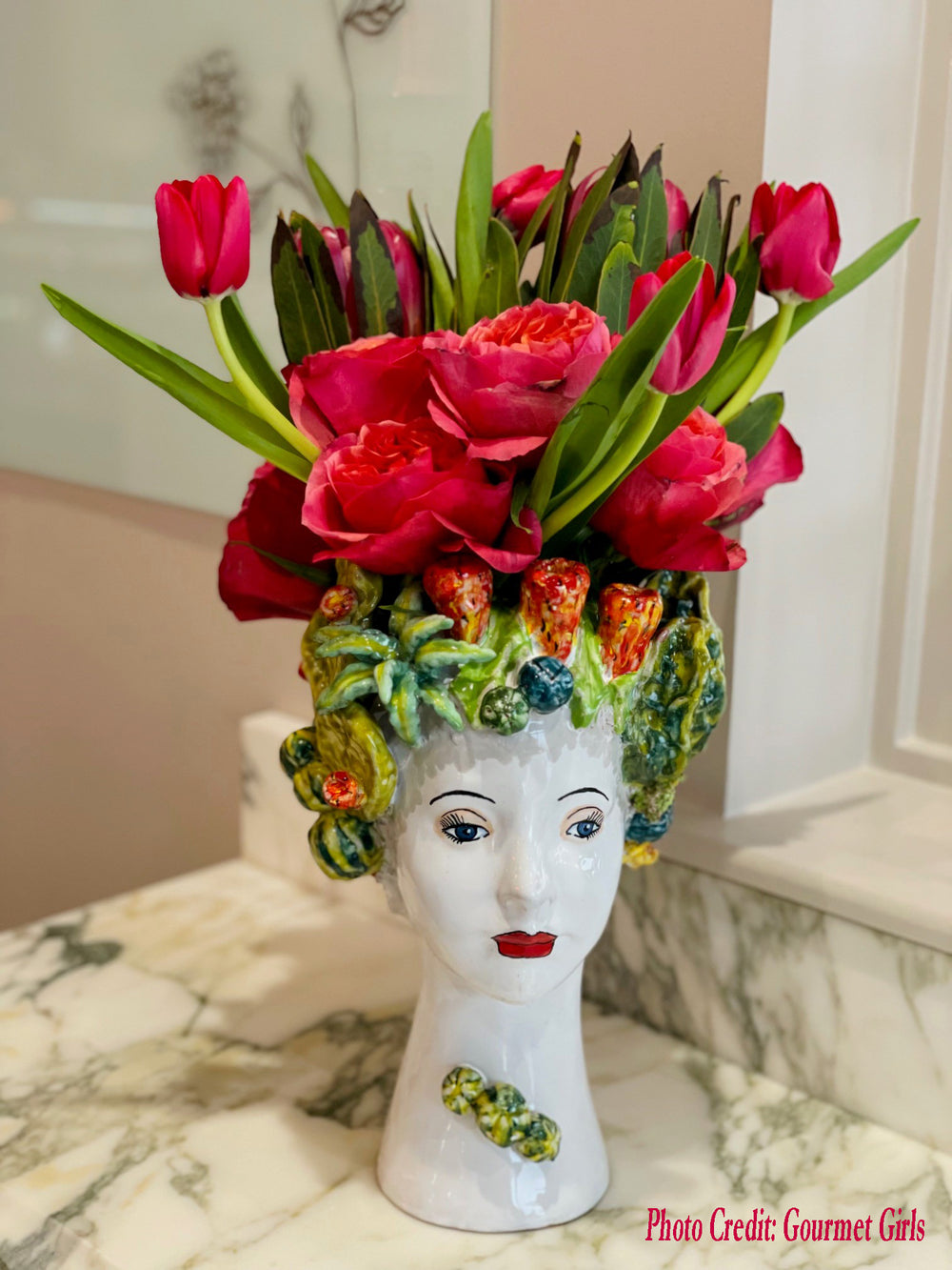 DONATELLO HEADS: Ceramic Head Vase - Succulent Decor - Artistica.com