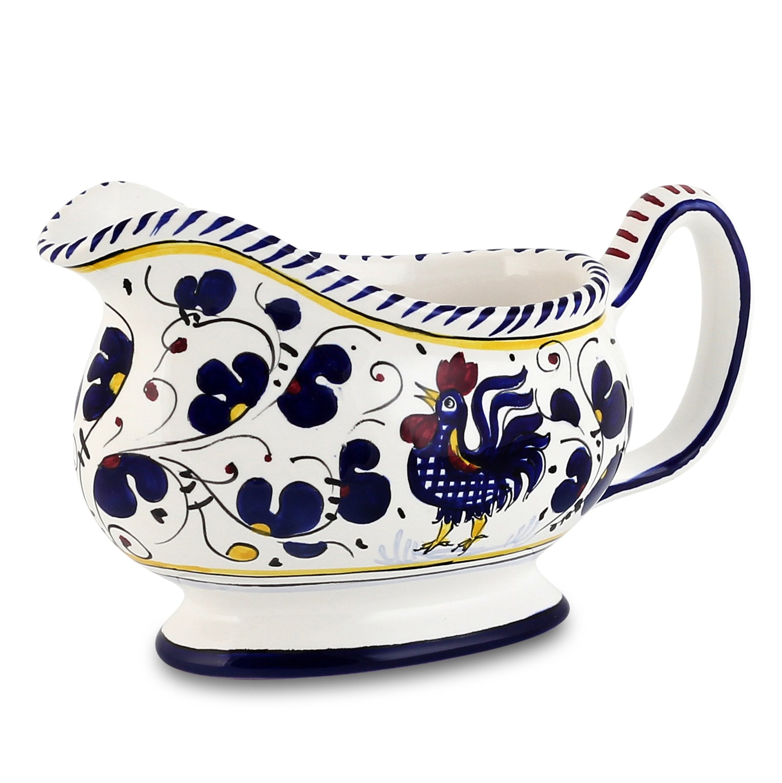 ORVIETO BLUE ROOSTER: Gravy Sauce boat - Artistica.com