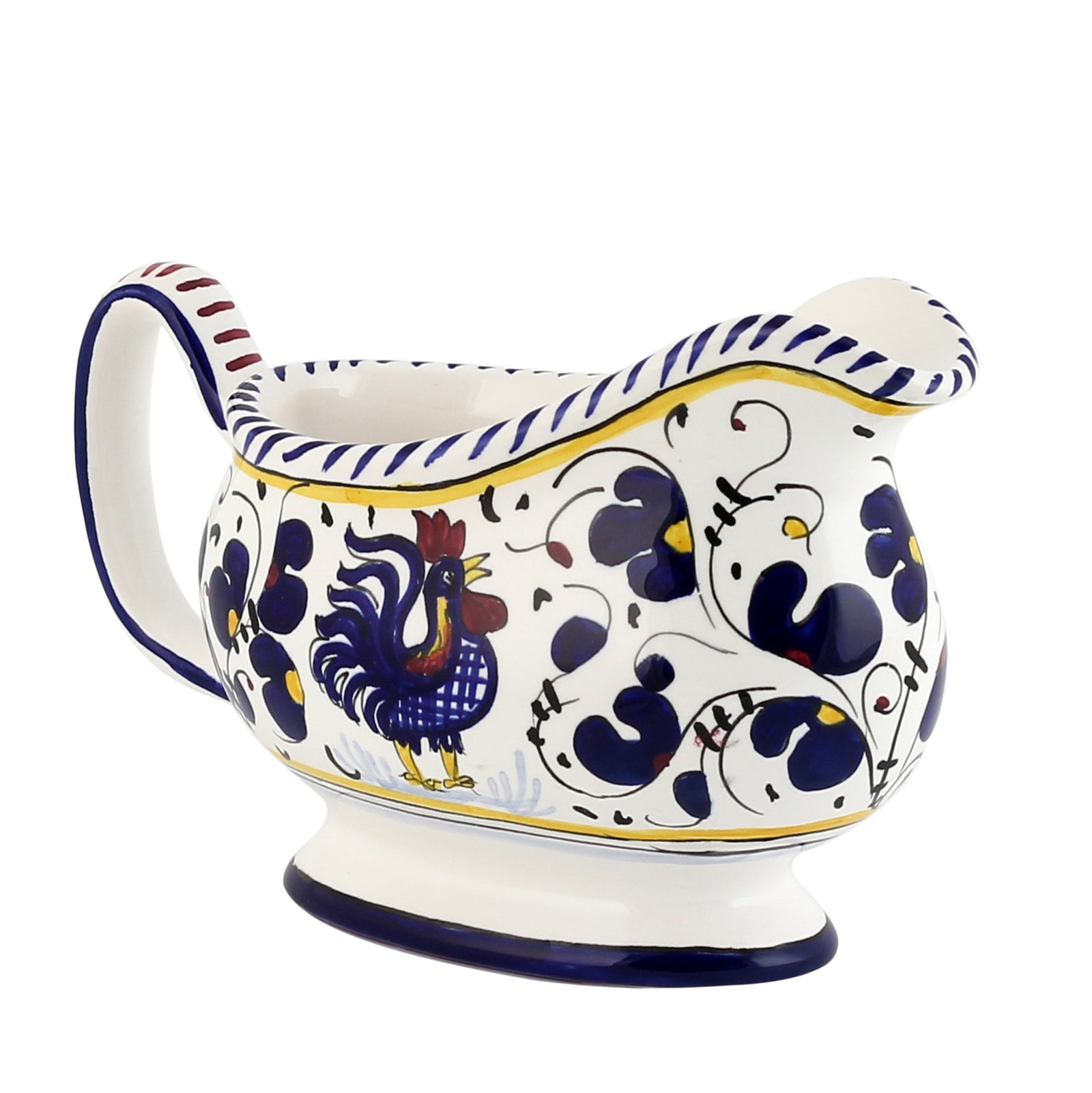 ORVIETO BLUE ROOSTER: Gravy Sauce boat - Artistica.com