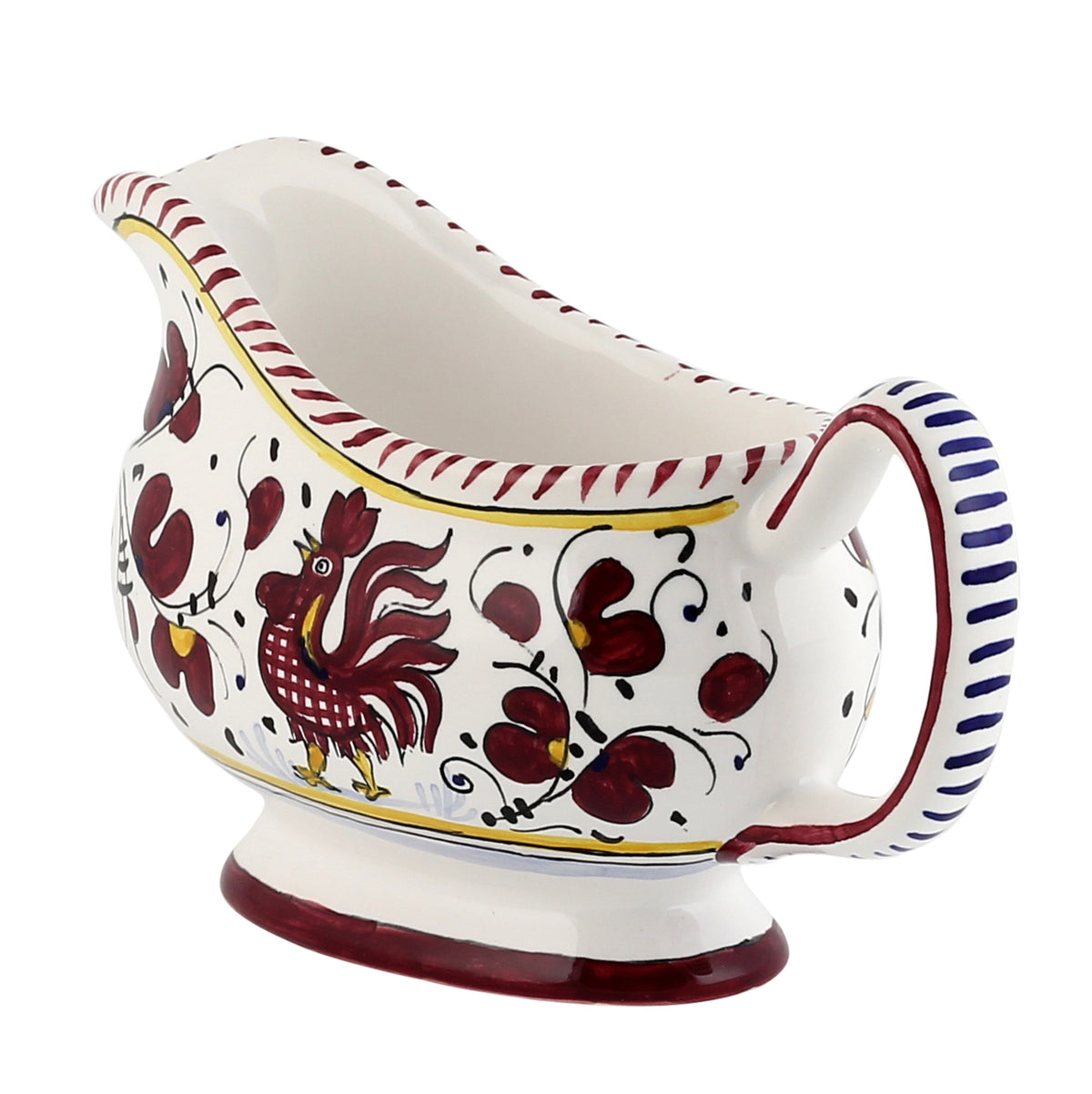 ORVIETO RED ROOSTER: Gravy Sauce boat - Artistica.com